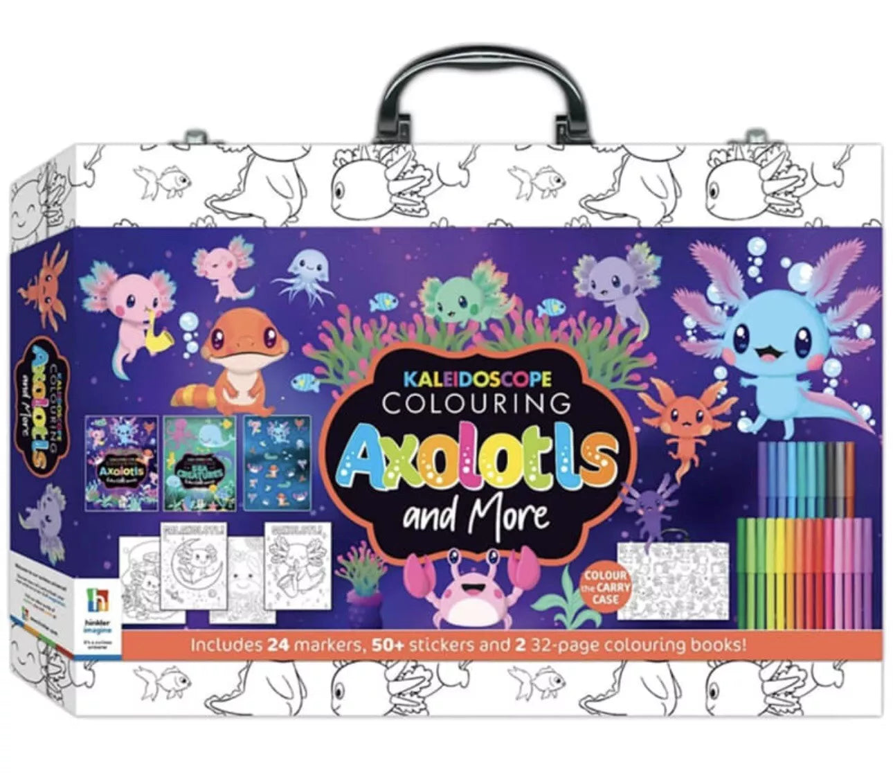 Colouring Axolotls, Kaleidoscope Colouring kit – My Store