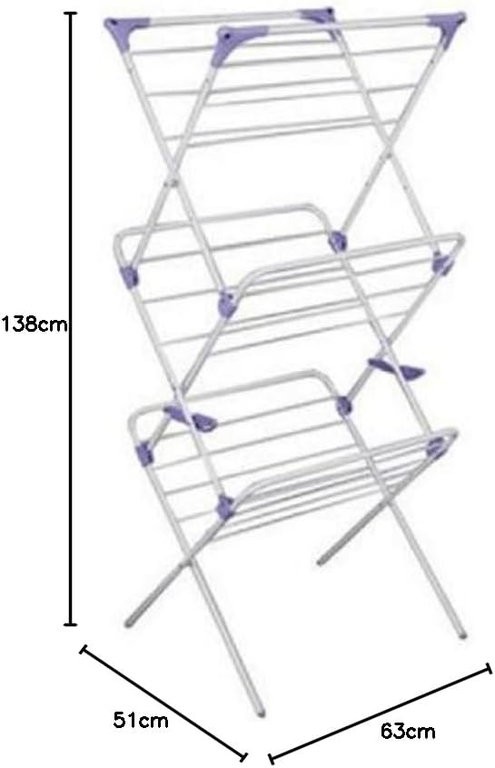 3 TIER FOLDING METAL 14M CLOTHES TOWEL AIRER DRYER DRYING RACK STAND