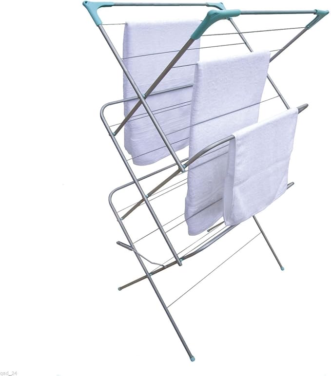 3 TIER FOLDING METAL 14M CLOTHES TOWEL AIRER DRYER DRYING RACK STAND