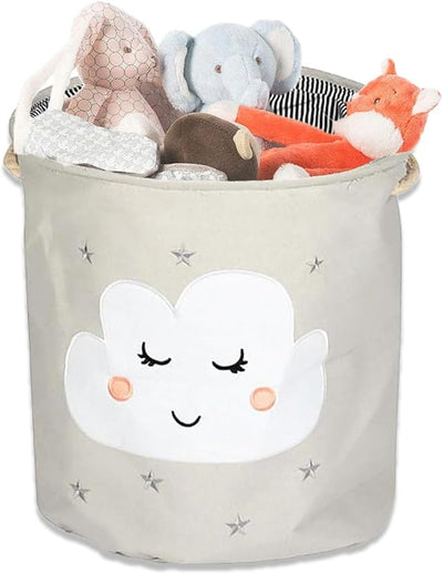 Large Laundry & Toy Basket with Cotton & Linen Handles